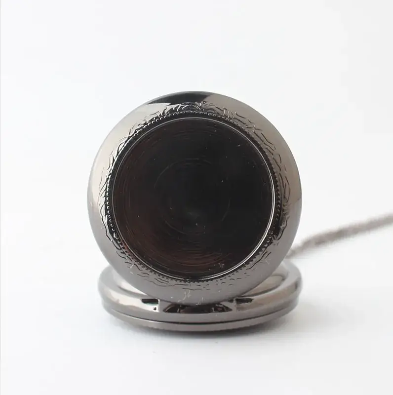 Black Metal Cross Mirror Pocket Watch Necklace for Men Women — feature 7