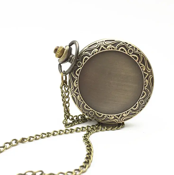 Black Metal Cross Mirror Pocket Watch Necklace for Men Women — feature 8
