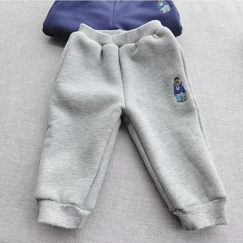 Baby Fleece Lined Trousers Grey Cartoon Pattern — feature 6