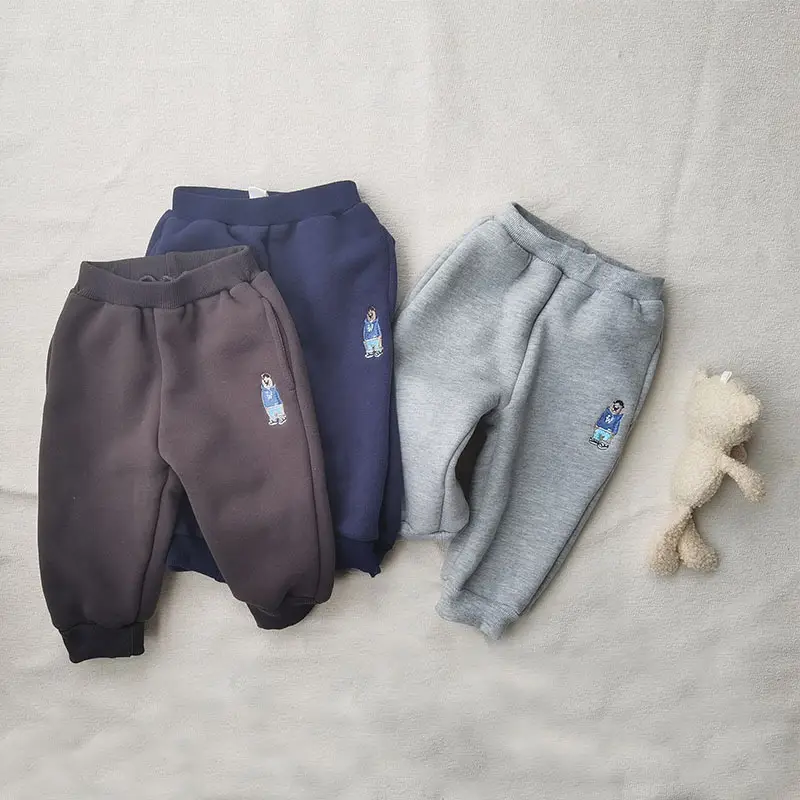 Baby Fleece Lined Trousers Grey Cartoon Pattern — feature 7