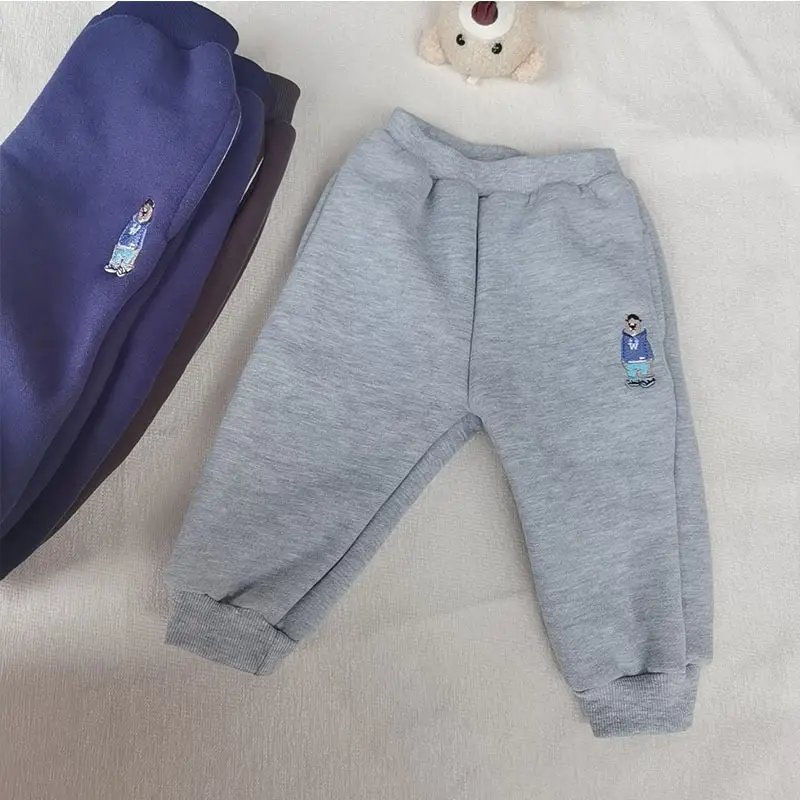 Baby Fleece Lined Trousers Grey Cartoon Pattern — feature 8