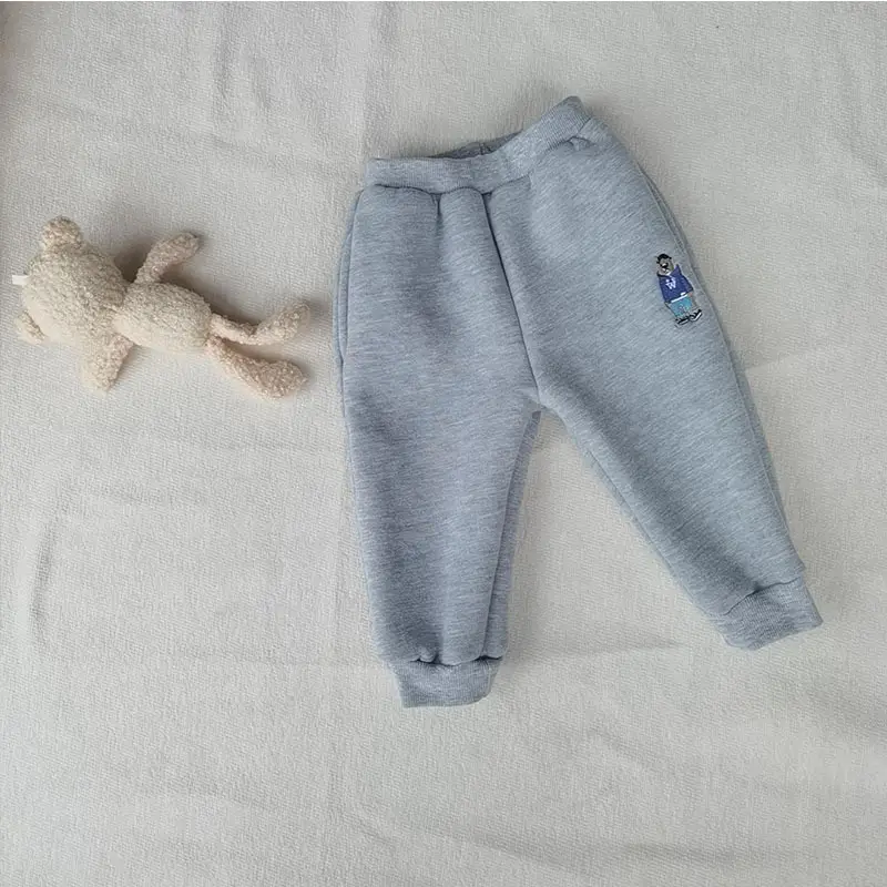 Baby Fleece Lined Trousers Grey Cartoon Pattern — feature 9