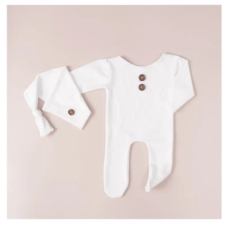 Newborn Knitted Red Baby Photo Suit White — feature 10