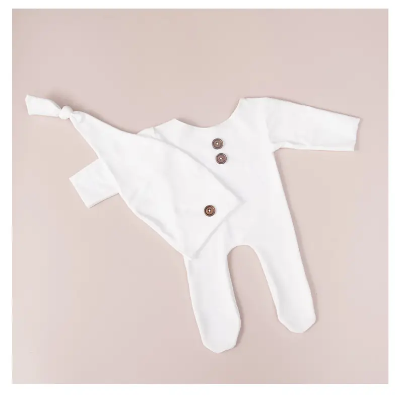 Newborn Knitted Red Baby Photo Suit White — feature 11