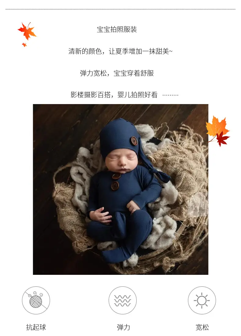 Newborn Knitted Red Baby Photo Suit White — feature 4