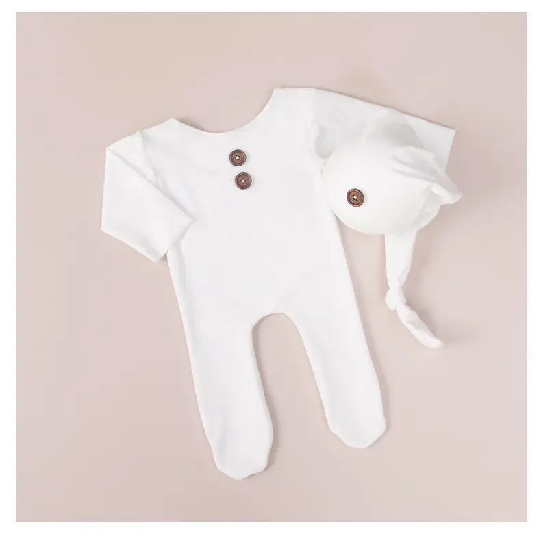 Newborn Knitted Red Baby Photo Suit White — feature 9