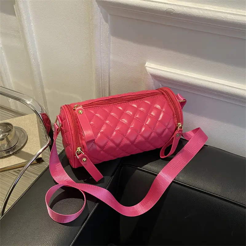 Korean Style Women's Brown Quilted Crossbody Bag - Image 8