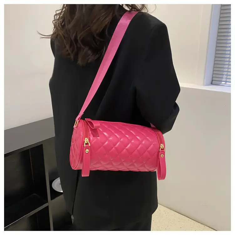 Korean Style Women's Brown Quilted Crossbody Bag — feature 15