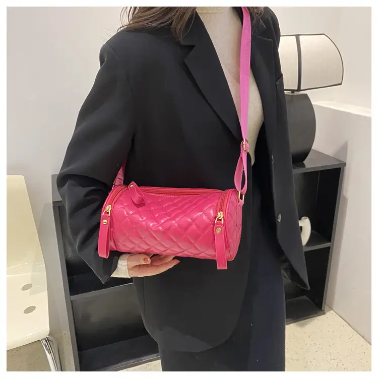 Korean Style Women's Brown Quilted Crossbody Bag — feature 17