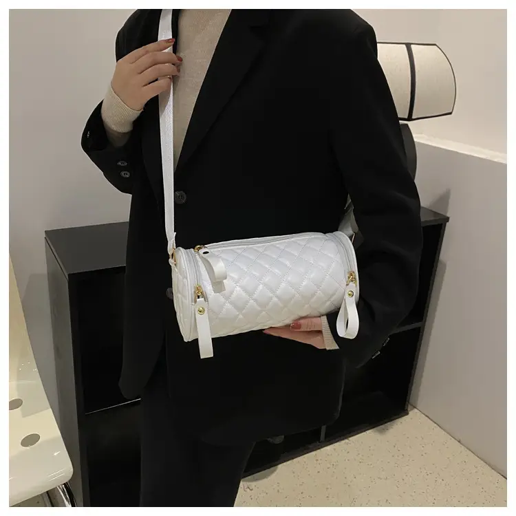 Korean Style Women's Brown Quilted Crossbody Bag — feature 19