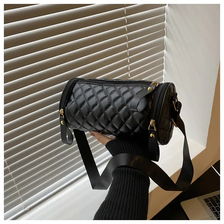 Korean Style Women's Brown Quilted Crossbody Bag — feature 22