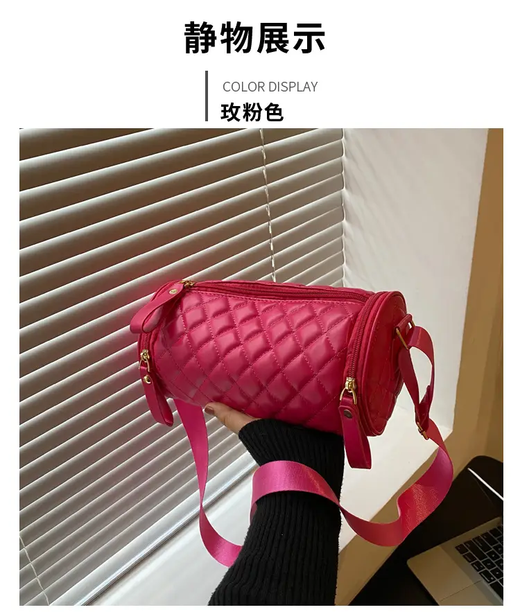 Korean Style Women's Brown Quilted Crossbody Bag — feature 23