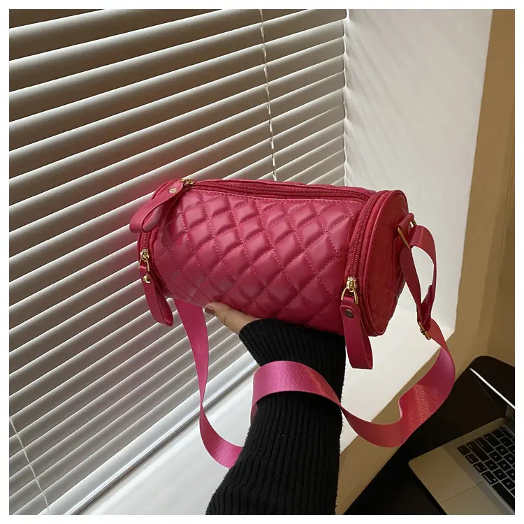 Korean Style Women's Brown Quilted Crossbody Bag — feature 24