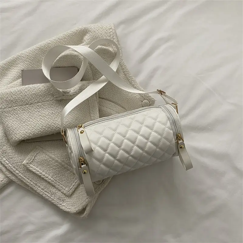 Korean Style Women's Brown Quilted Crossbody Bag - Image 2