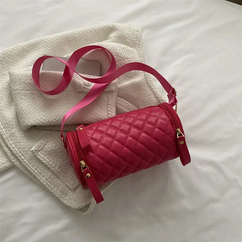 Korean Style Women's Brown Quilted Crossbody Bag - Image 4