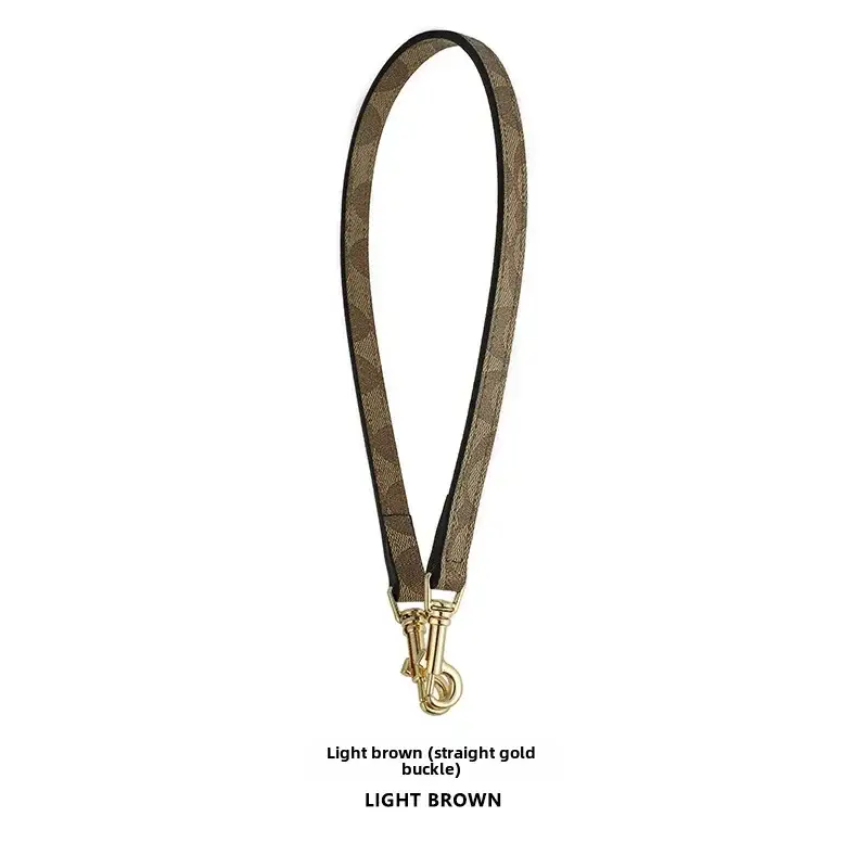 Light Brown Mahjong Bag Strap with Gold Clasp - Image 4