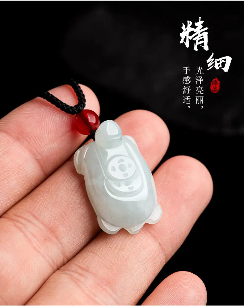 Natural Burmese Jade Lucky Turtle Pendant — feature 7