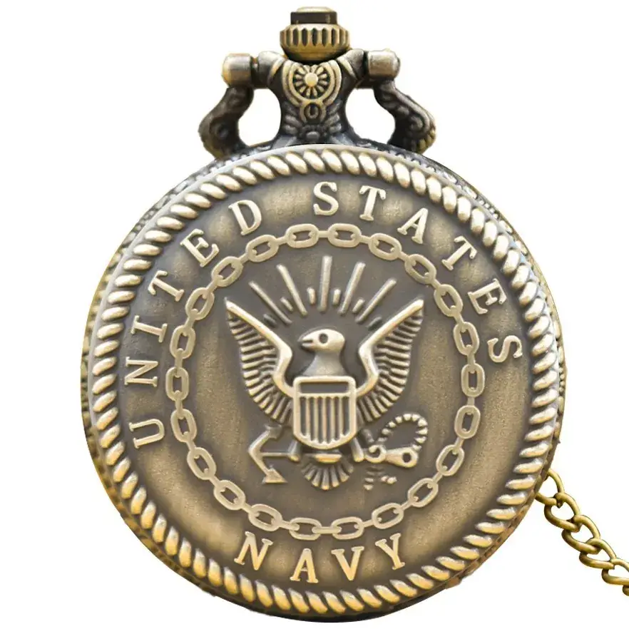 Harry European & American Genuine Quartz Pocket Watch Bronze Green - Image 3