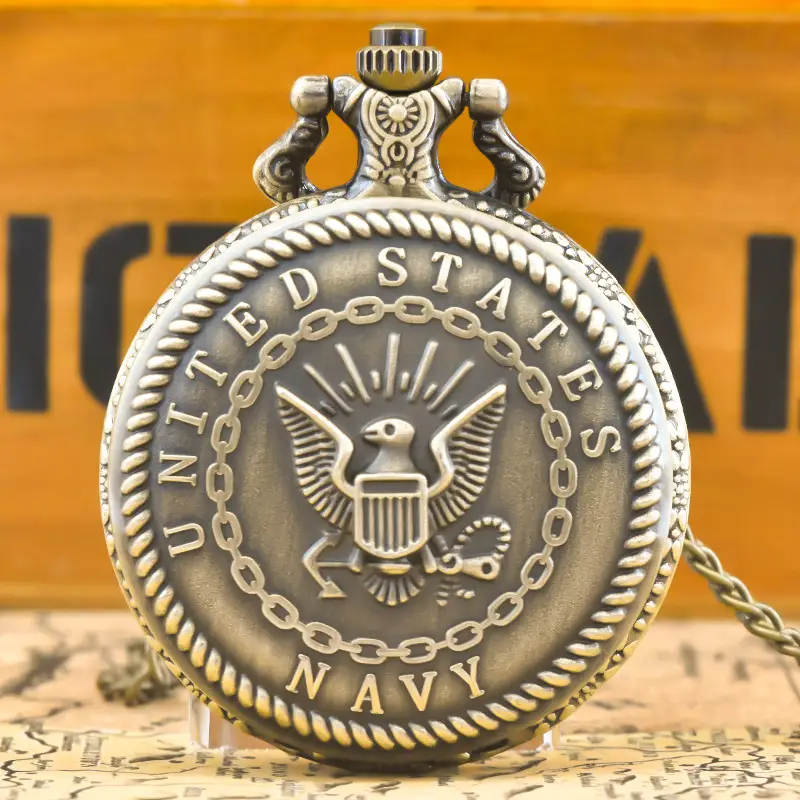 Harry European & American Genuine Quartz Pocket Watch Bronze Green — feature 5