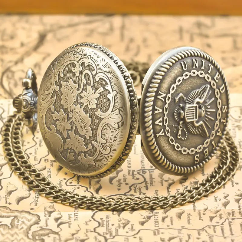 Harry European & American Genuine Quartz Pocket Watch Bronze Green — feature 6