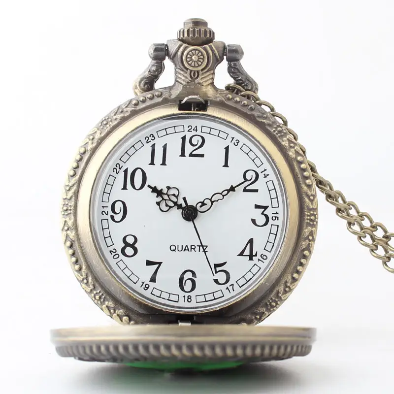 Harry European & American Genuine Quartz Pocket Watch Bronze Green — feature 7