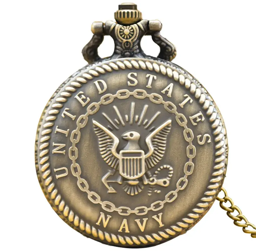 Harry European & American Genuine Quartz Pocket Watch Bronze Green - Image 2