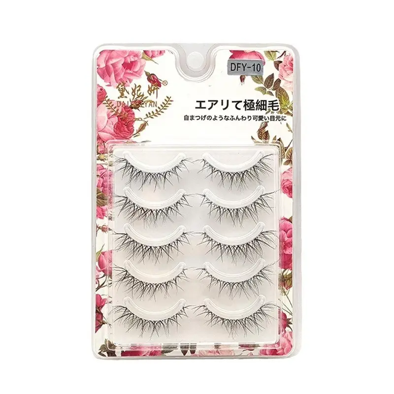 DFY-10 False Eyelashes 5 Pairs Transparent Soft Stem