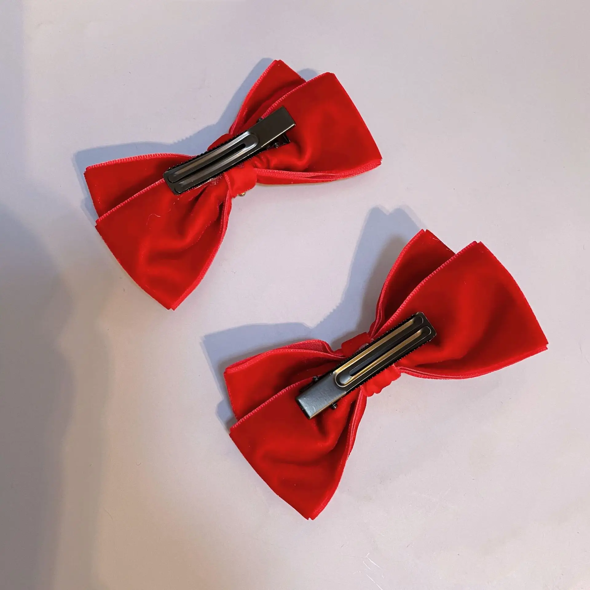 Red Velvet Heart Bow Hairpin for Girls - Image 7