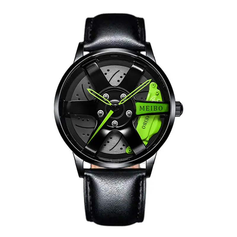 Aliexpress 3D Racing Style Men's Green Black Watch - Image 6