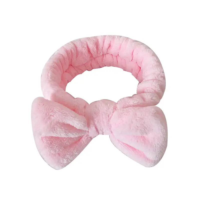 Soft Mint Green Bow Flannel Headband for Women
