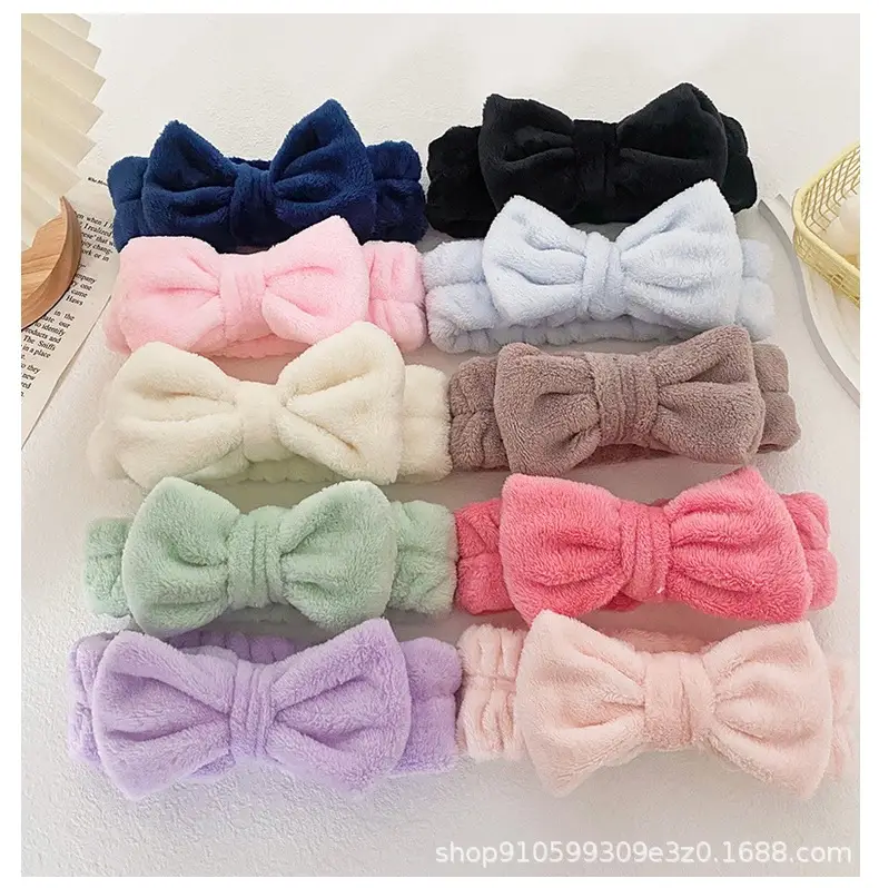 Soft Mint Green Bow Flannel Headband for Women — feature 10