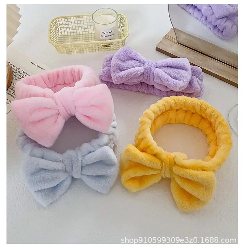 Soft Mint Green Bow Flannel Headband for Women — feature 11
