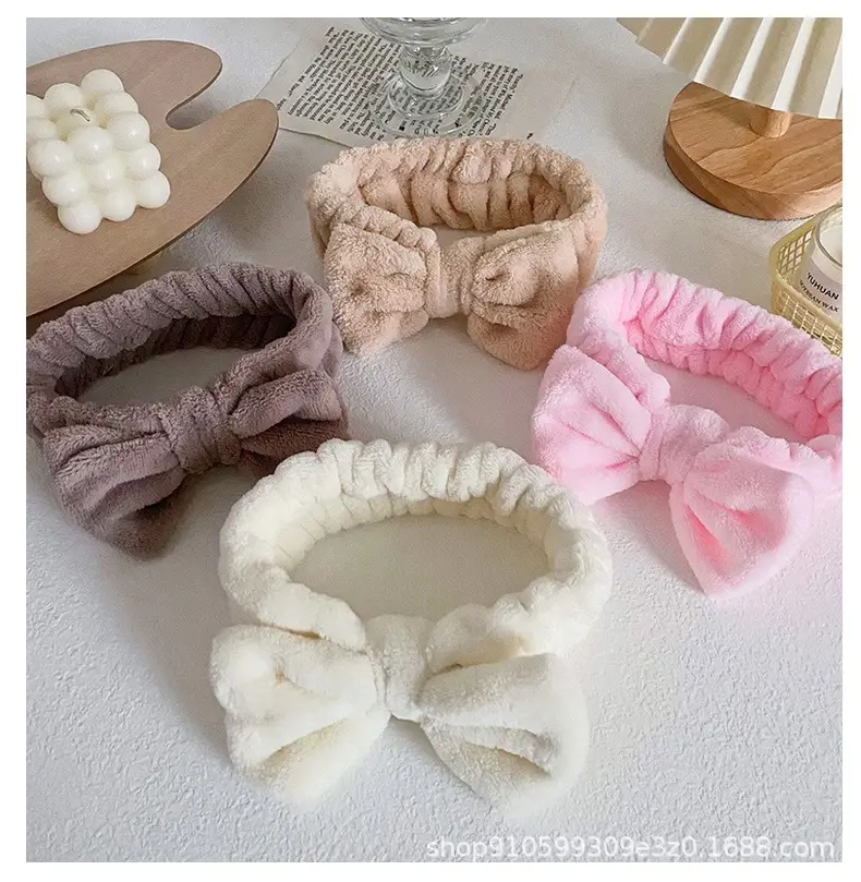 Soft Mint Green Bow Flannel Headband for Women — feature 12