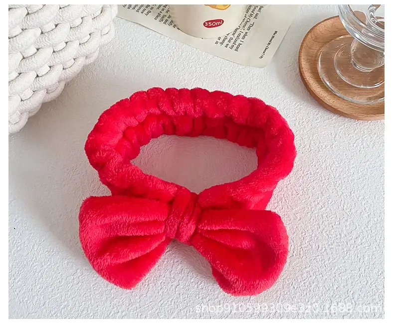 Soft Mint Green Bow Flannel Headband for Women — feature 15