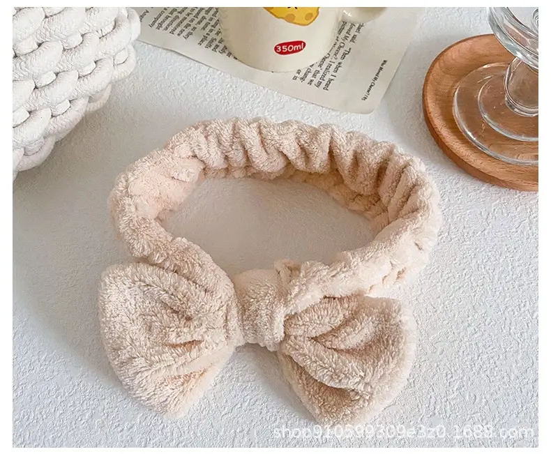 Soft Mint Green Bow Flannel Headband for Women — feature 17