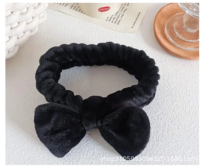 Soft Mint Green Bow Flannel Headband for Women — feature 18
