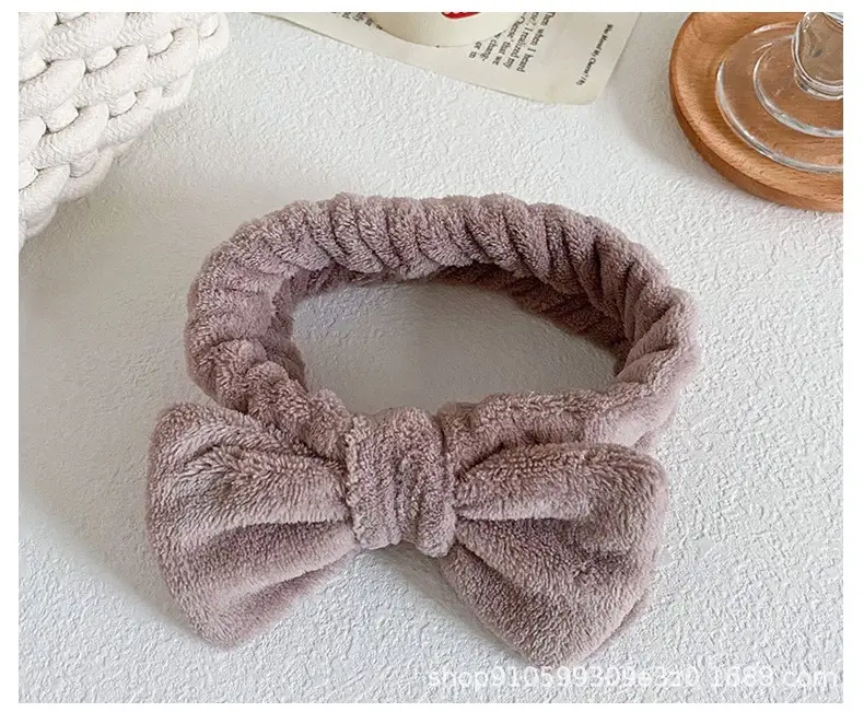 Soft Mint Green Bow Flannel Headband for Women — feature 19