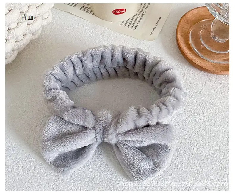 Soft Mint Green Bow Flannel Headband for Women — feature 20