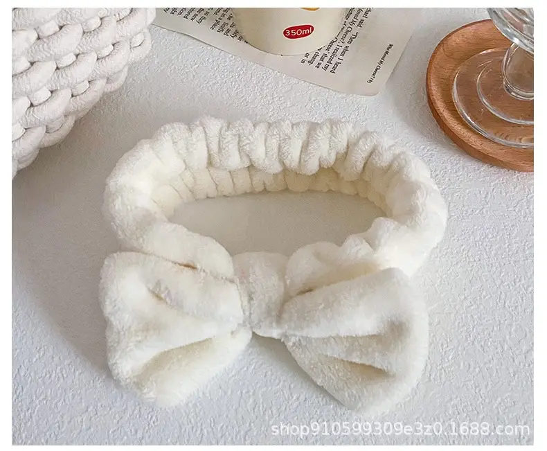 Soft Mint Green Bow Flannel Headband for Women — feature 22