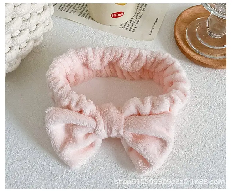 Soft Mint Green Bow Flannel Headband for Women — feature 24