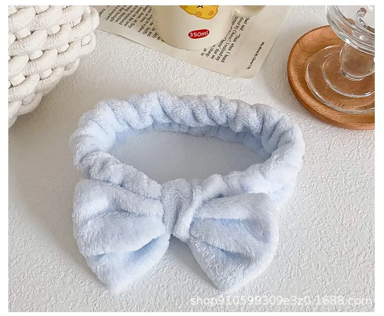 Soft Mint Green Bow Flannel Headband for Women — feature 25