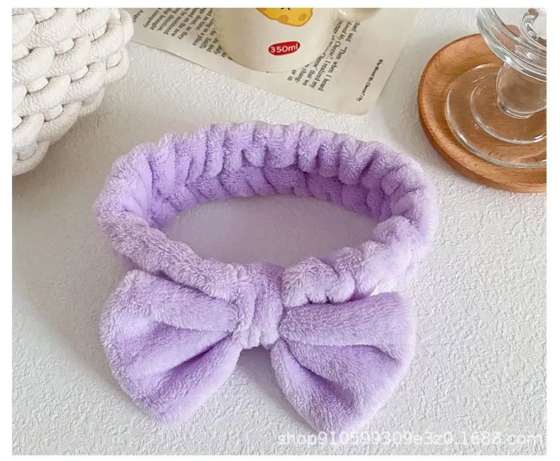 Soft Mint Green Bow Flannel Headband for Women — feature 26