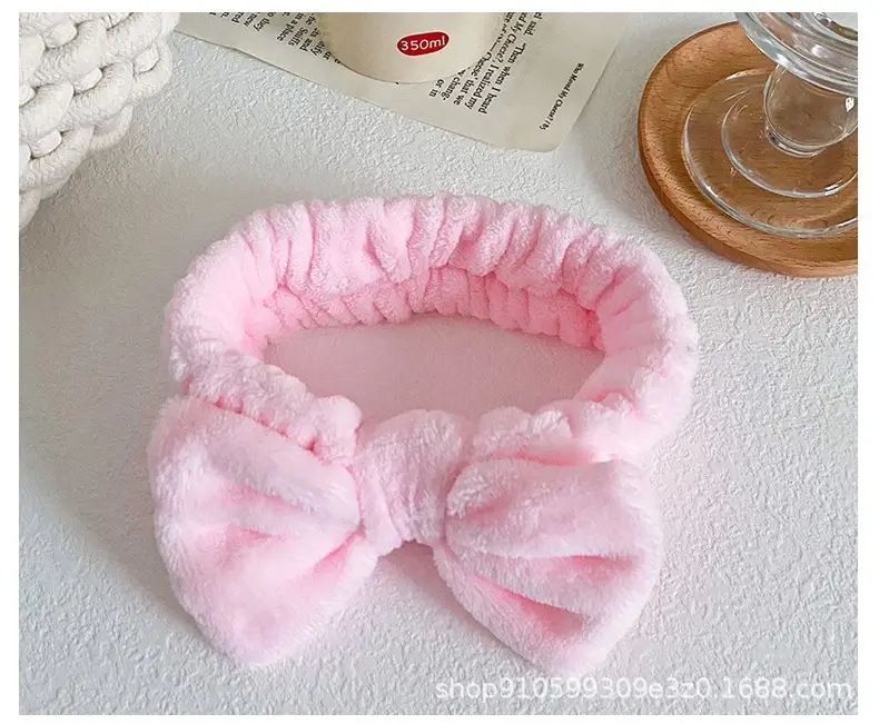 Soft Mint Green Bow Flannel Headband for Women — feature 28