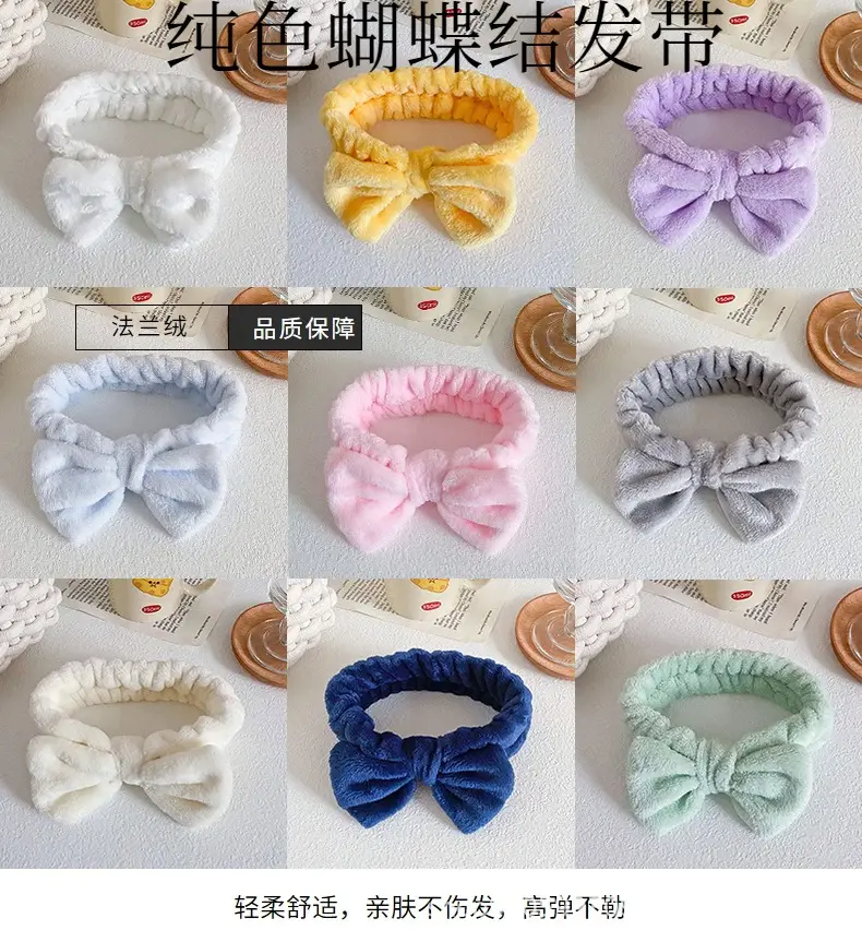 Soft Mint Green Bow Flannel Headband for Women — feature 4