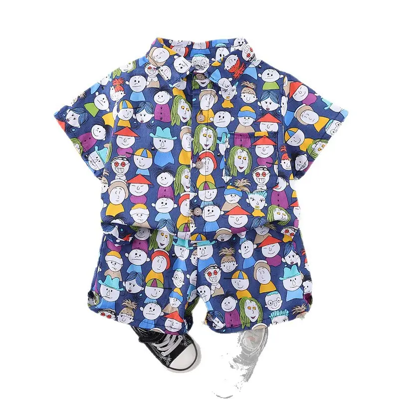 Boys' Printed Baby Lapel Shirt 3-5Yr Summer Cotton - Image 9