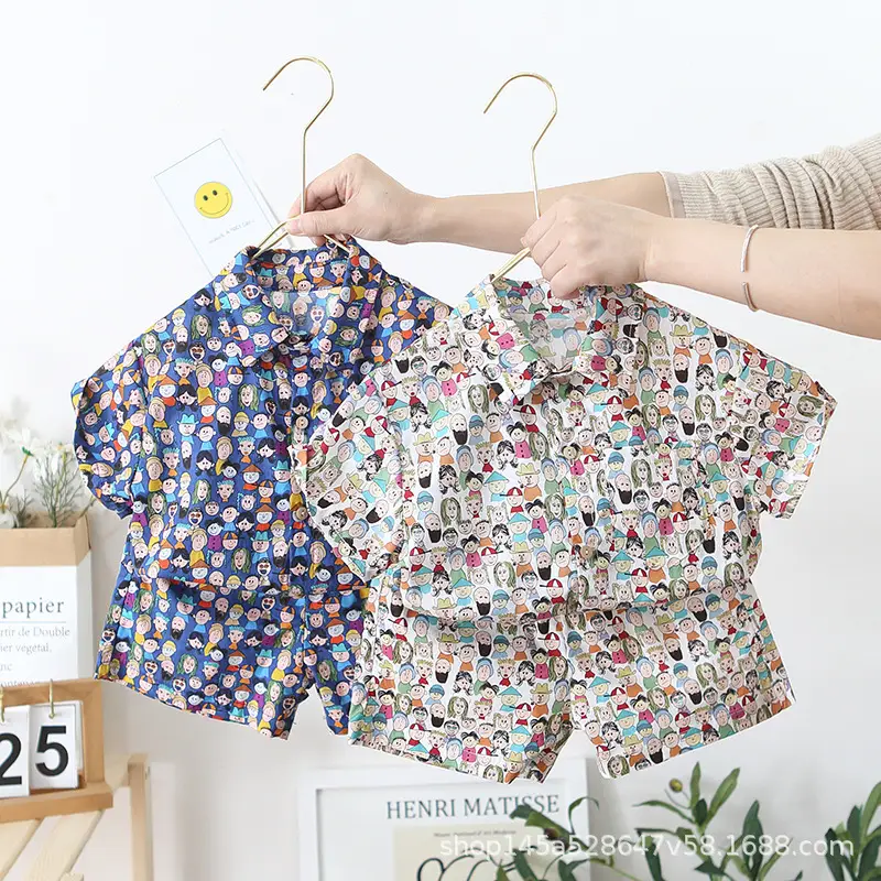 Boys' Printed Baby Lapel Shirt 3-5Yr Summer Cotton — feature 2