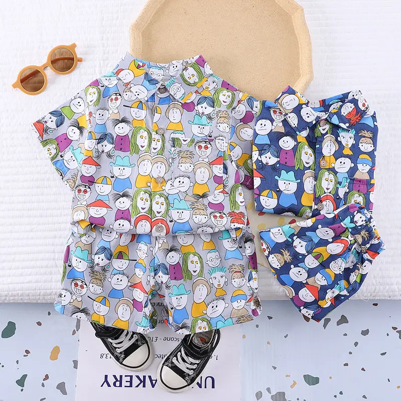 Boys' Printed Baby Lapel Shirt 3-5Yr Summer Cotton — feature 29