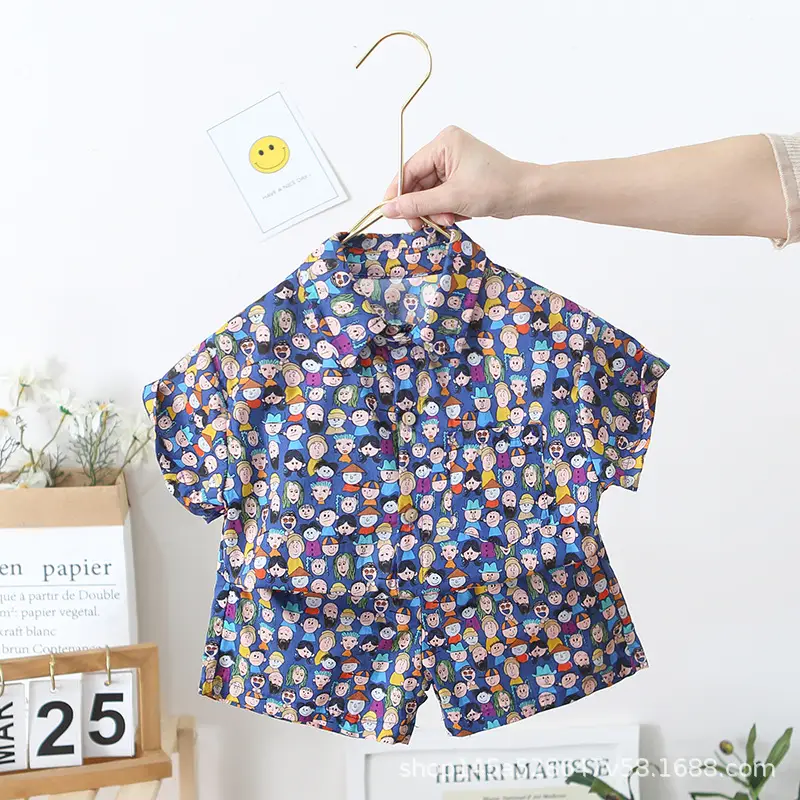 Boys' Printed Baby Lapel Shirt 3-5Yr Summer Cotton - Image 2