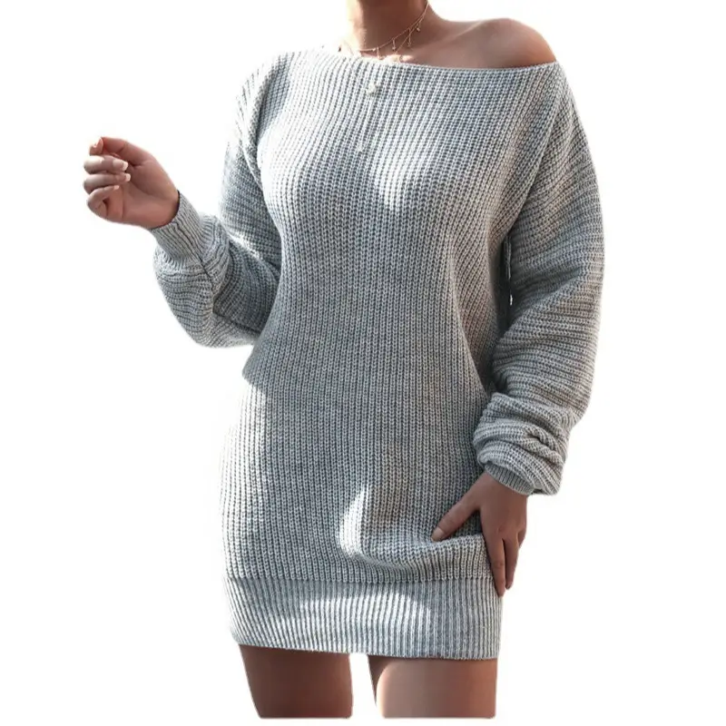 Black Knitted Off-Shoulder Women's Dress 2025