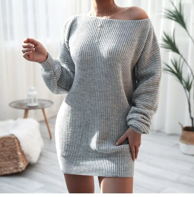 Black Knitted Off-Shoulder Women's Dress 2025 — feature 5
